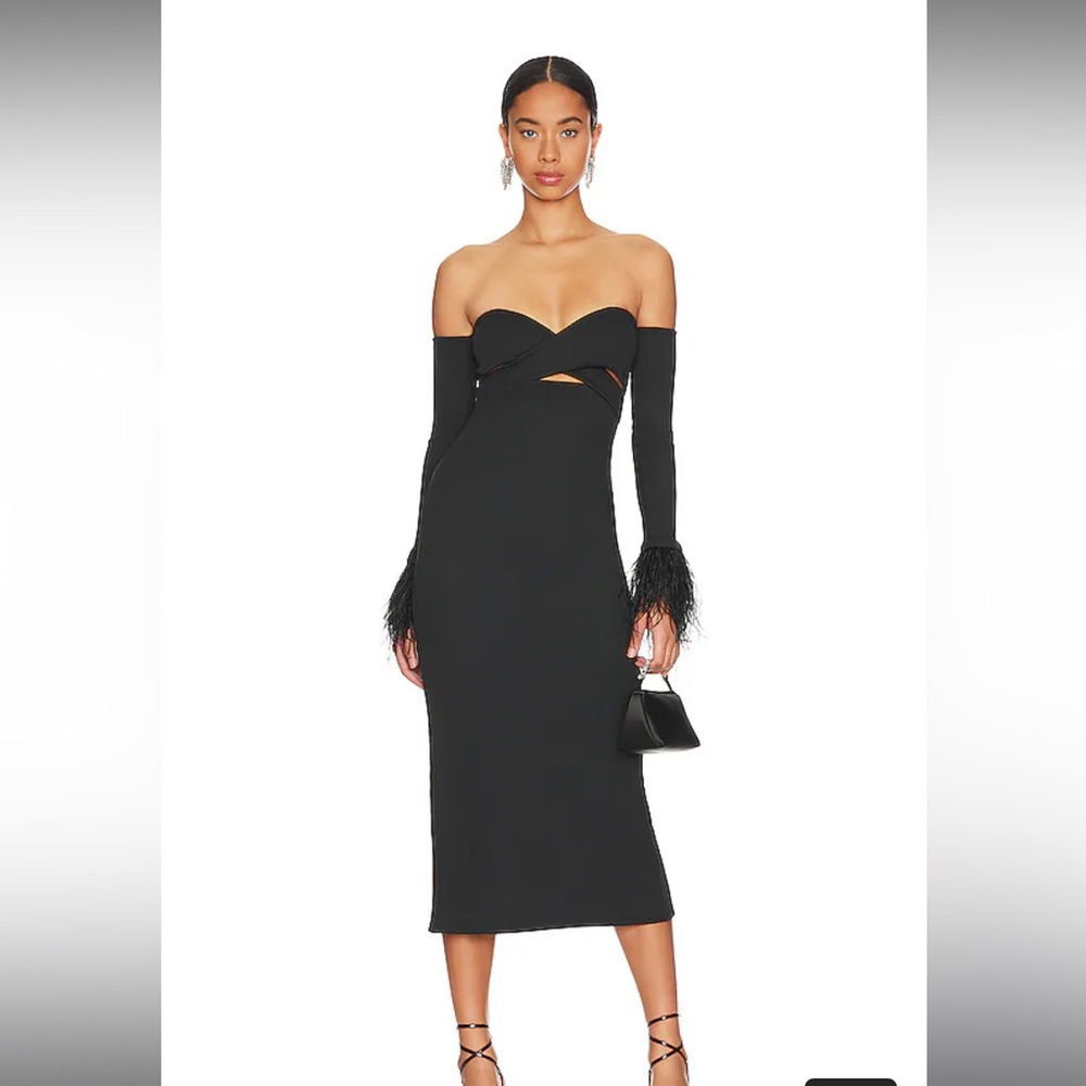 Camila coelho Braya Midi Dress in Black